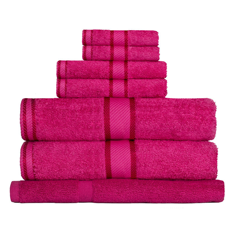 Premium 100% Cotton Fuchsia 7-piece Luxury Bath Towel Set