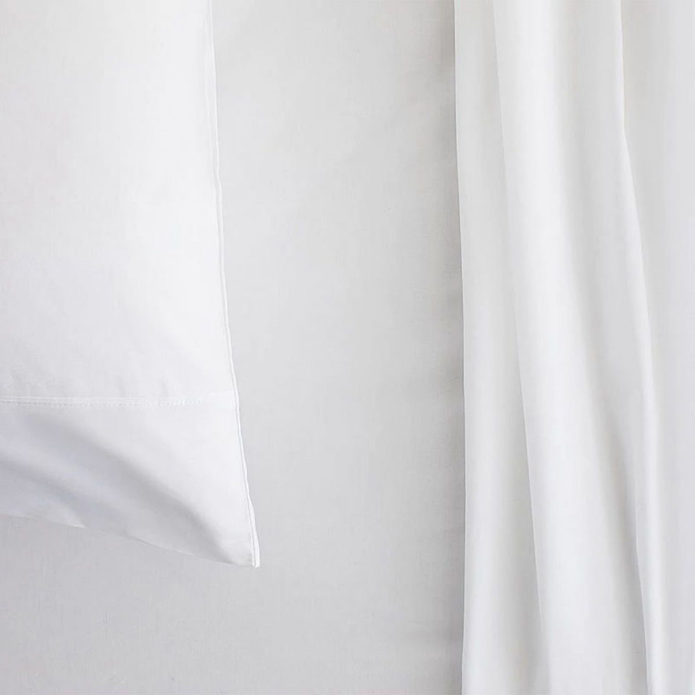 Luxurious 300TC Classic Percale Organic Cotton Snow Sheet Set for King-Sized 50cm Bed
