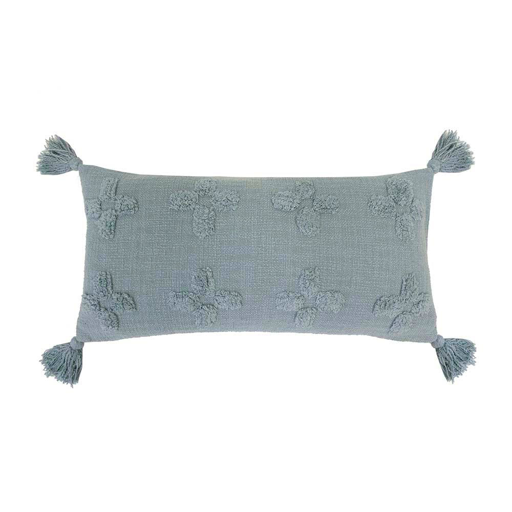 Bambury Ada Long Steel - Blue Soft Filled Decorative Cushion