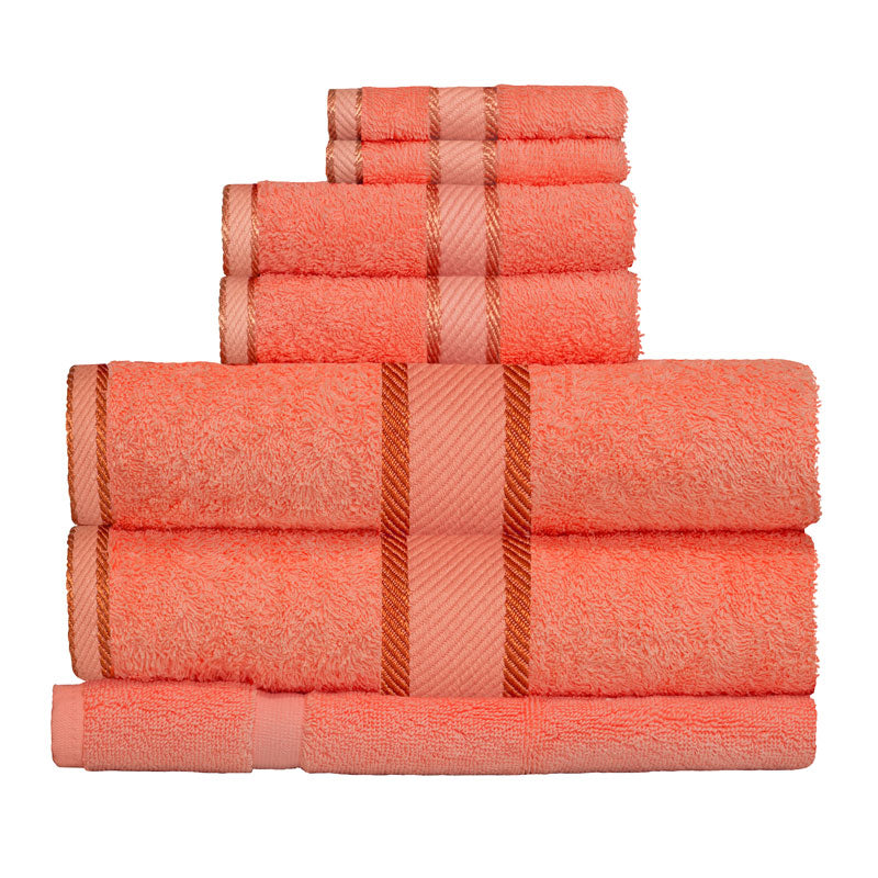 Luxurious 100% Cotton Rust 7-Piece Bath Towel Set for a Refreshing Bathroom Upgrade