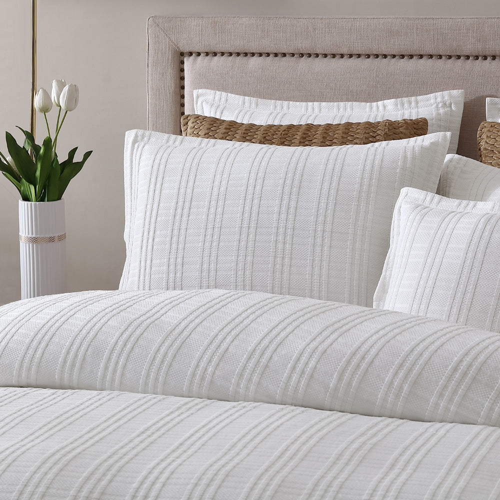 Super King Size Winton White Luxury Quilt Cover Set from Private Collection