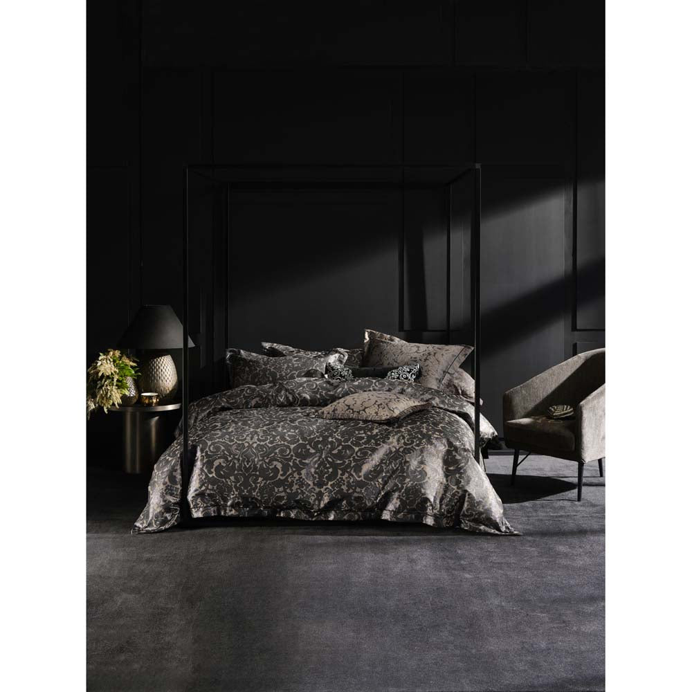 Luxurious Adalina Black Quilt Cover Set for Queen - Sized Bed, Ideal for Master Bedroom