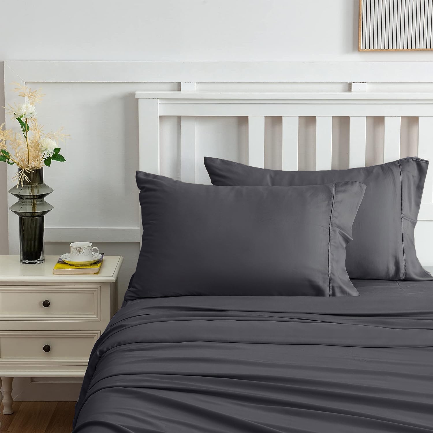 Queen Size 400TC 100% Bamboo Charcoal Sheet Set for Luxurious Sleep