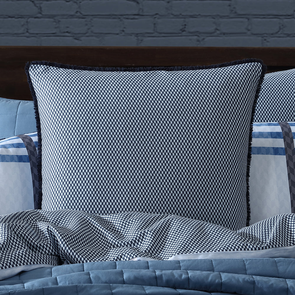European-style Yarmouth Blue Pillowcase by Logan and Mason