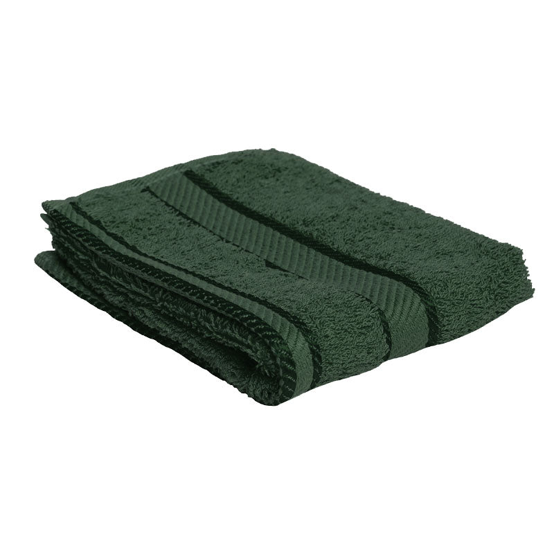 100% Combed Cotton Soft Forest Green Face Wash Towels
