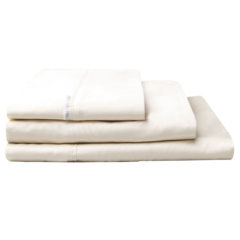 Luxurious 400TC Vanilla Queen Bed Sheet Set in 100% Egyptian Cotton Sateen