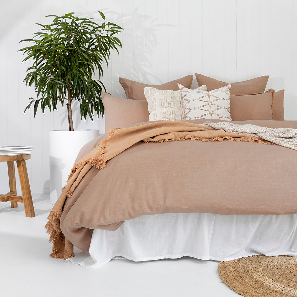 100% Linen Double Bed Tea Rose Quilt Cover Set with Softness and Durability