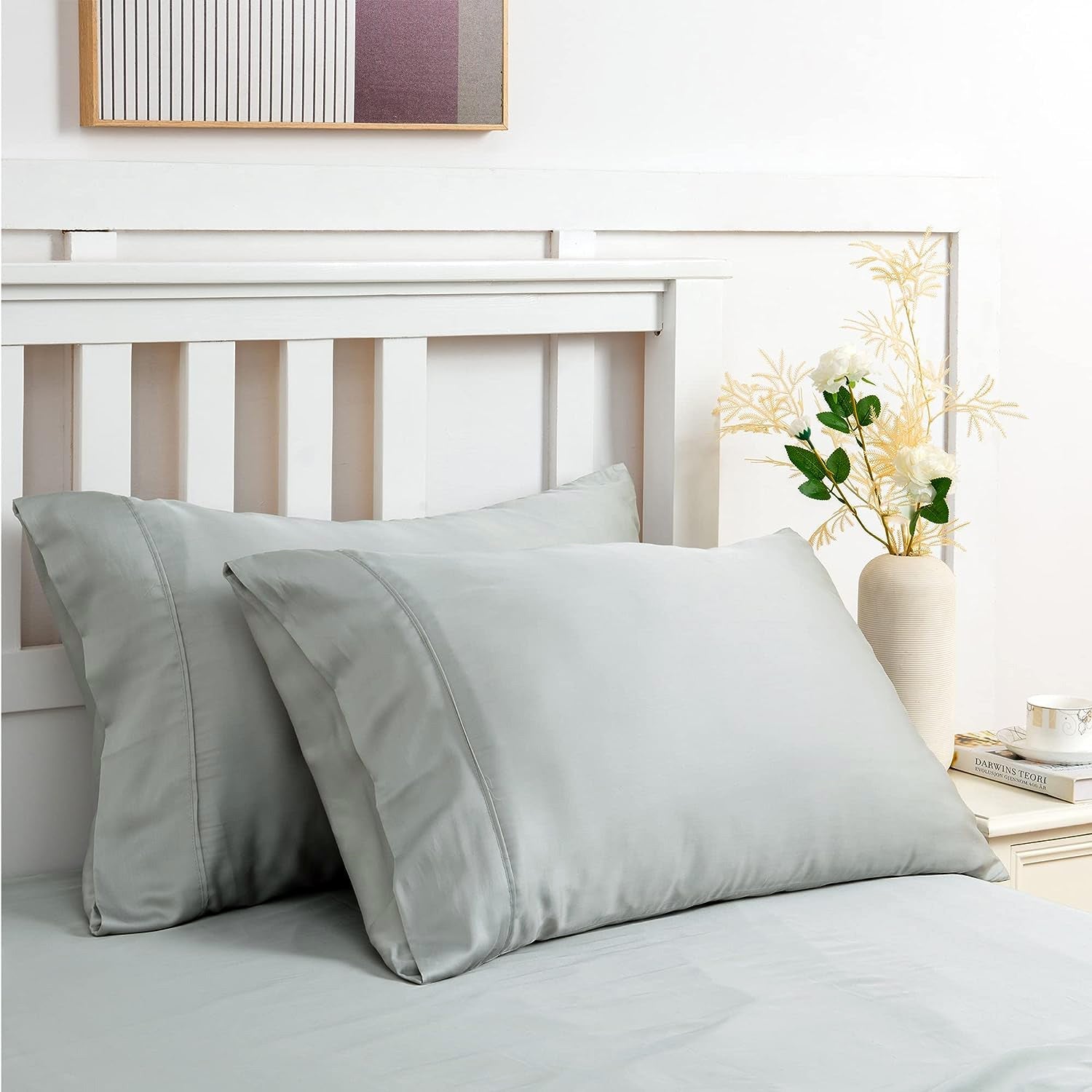 400TC Double Bed Luxury 100% Bamboo Sheet Set in Sage Green