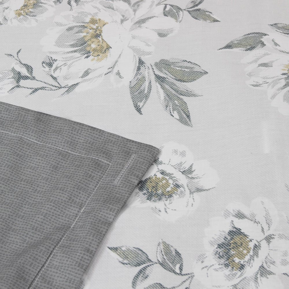 Soft Grey Tonal Floral Ardor Alwin Quilt Cover Set for King Bed