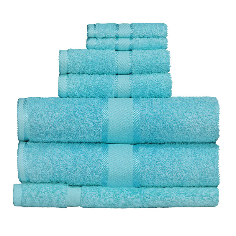 7-Piece Turquoise 100% Combed Cotton Luxury Bath Towel Set