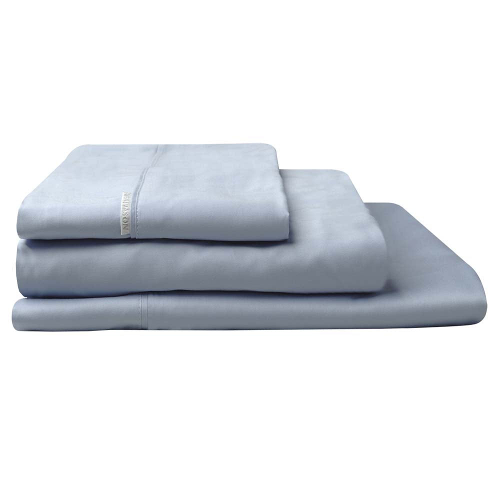 Single Bed 300TC Breathable Cotton Percale Denim Sheet Set