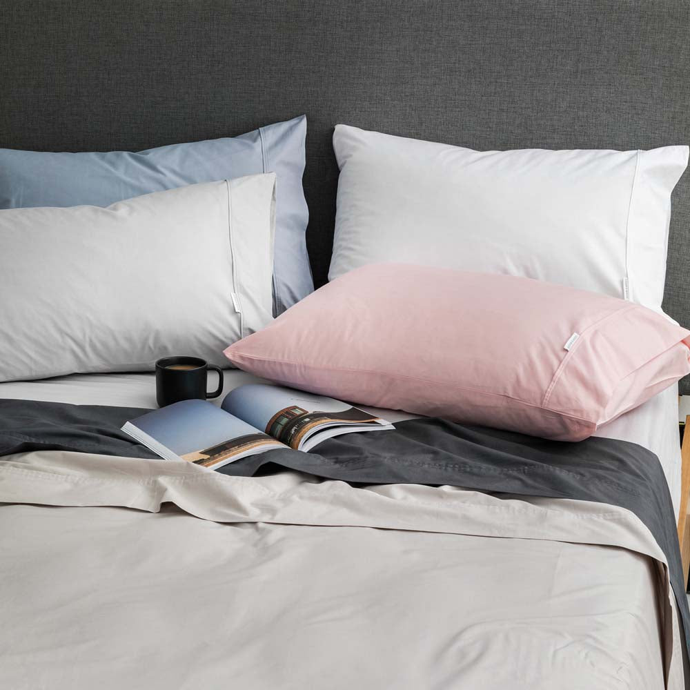 Single Bed 300TC Breathable Cotton Percale Denim Sheet Set