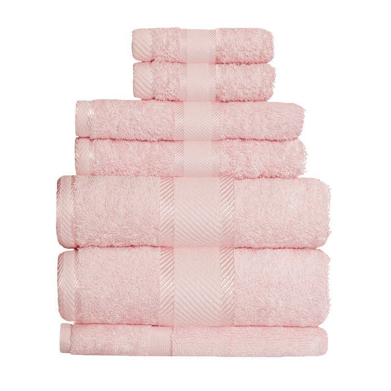 7-piece Set of 100% Pure Combed Cotton Bath Sheets in Adorable Baby Pink Color