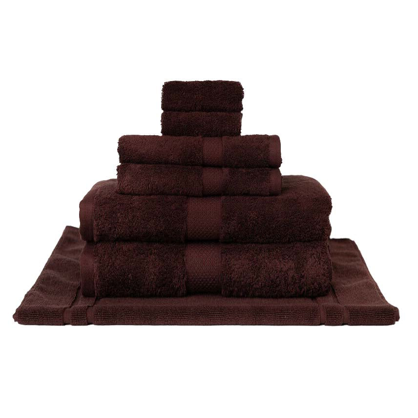 7-Piece Luxury 100% Combed Cotton Bath Sheet Set in Chocolate Color