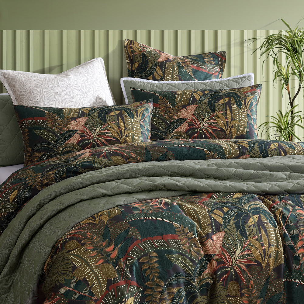Logan and Mason Zawadi Green Super King Size Quilt Cover Set for Australian - Style Bedrooms