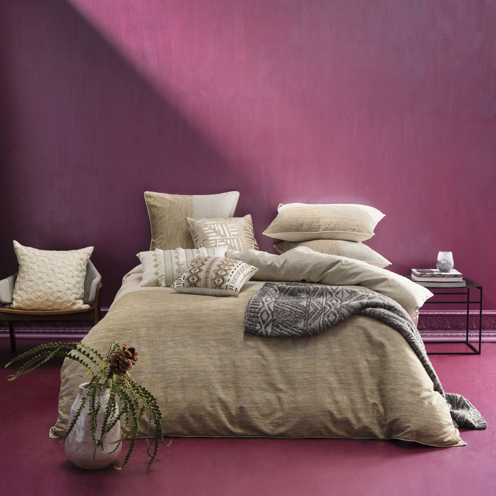 KAS Amara Queen - Sized Gold Quilt Cover Set for Luxurious Bedrooms