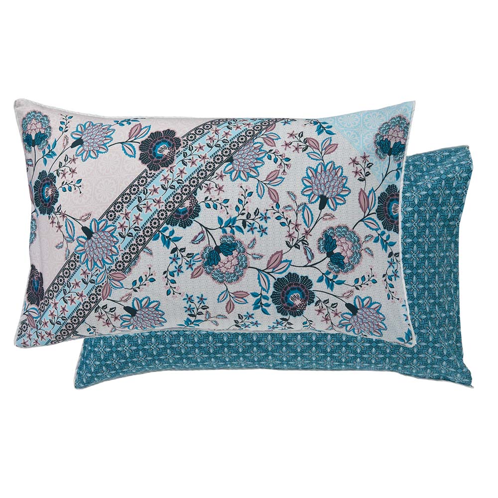 Zali Teal Super King Size Quilt Cover Set with Moroccan Flair