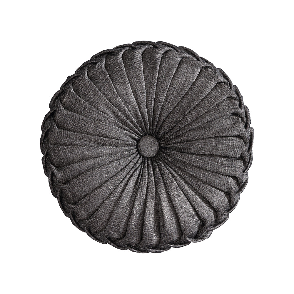 Octavia Round Filled Decorative Cushion in Gunmetal Shade