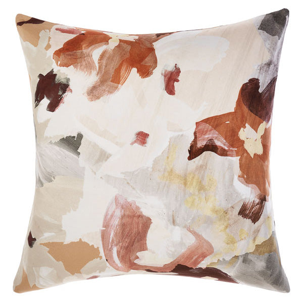 European-style Vanilla Symphony Cotton Pillowcase with Hand-painted Floral Print