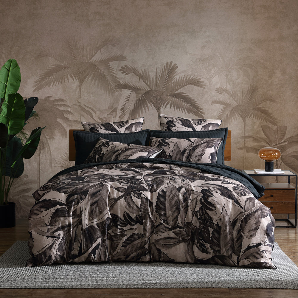 Elio Black Quilt Cover Set for King - Sized Bed by Logan and Mason