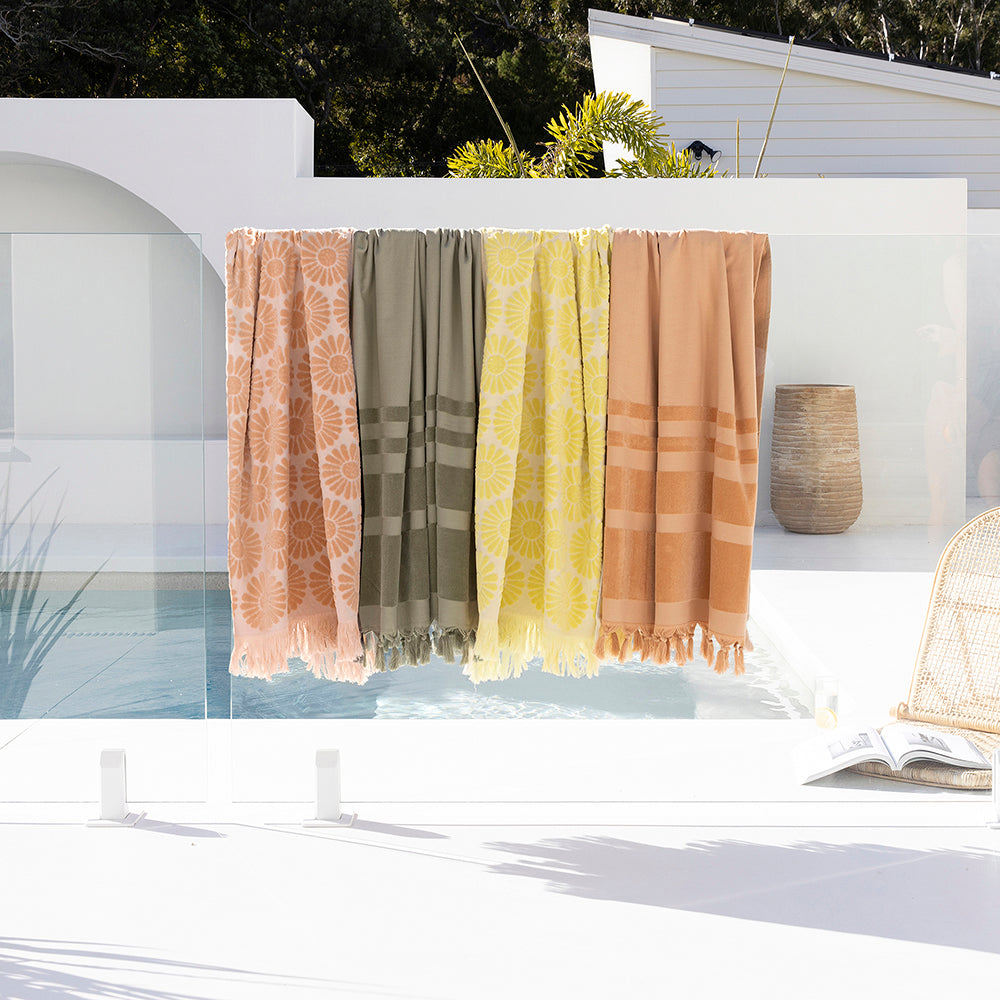 Aurora Mustard Lightweight and Compact Beach Towel for Travel