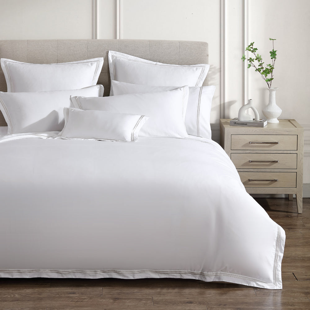 Luxurious Santiago Stone King - Size Quilt Cover Set for a Timeless Bed Look
