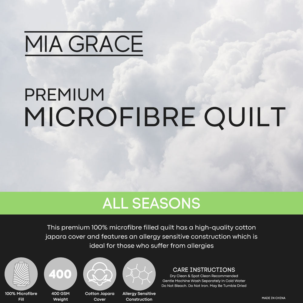 Luxury 400GSM Microfibre All - Seasons Quilt for King - Sized Bed