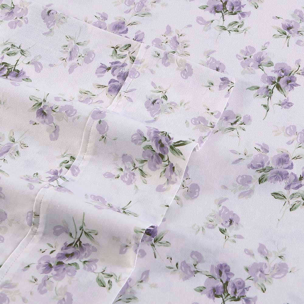 Laura Ashley Little Darlings Heather Single Bed Sheet Set - Cotton Sateen Soft Floral Bedding