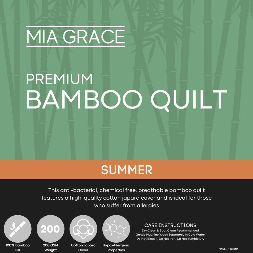 High - Quality 200GSM Bamboo Summer Quilt / Doona Designed for Queen - Sized Beds