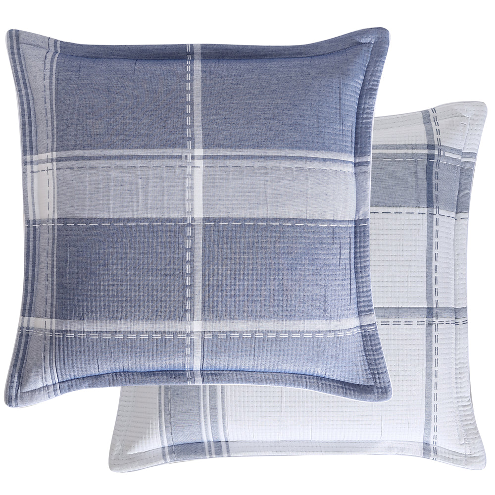 Cannon Private Collection White European-Style Pillowcase with Timeless All-Over Check Pattern