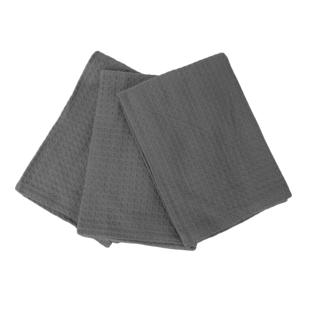 Charcoal London Waffle Tea Towels | Premium 3-Pack