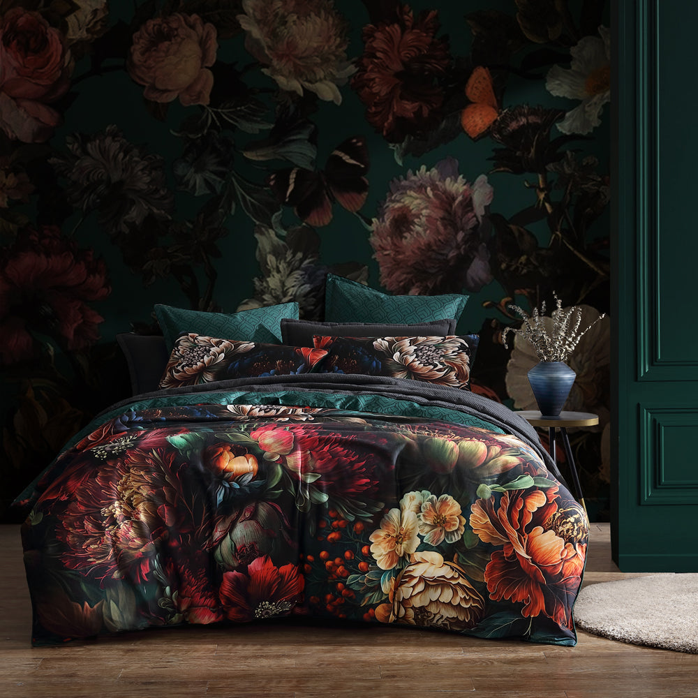 Logan and Mason Secret Garden Green Luxury Super King-Sized Quilt Cover Set