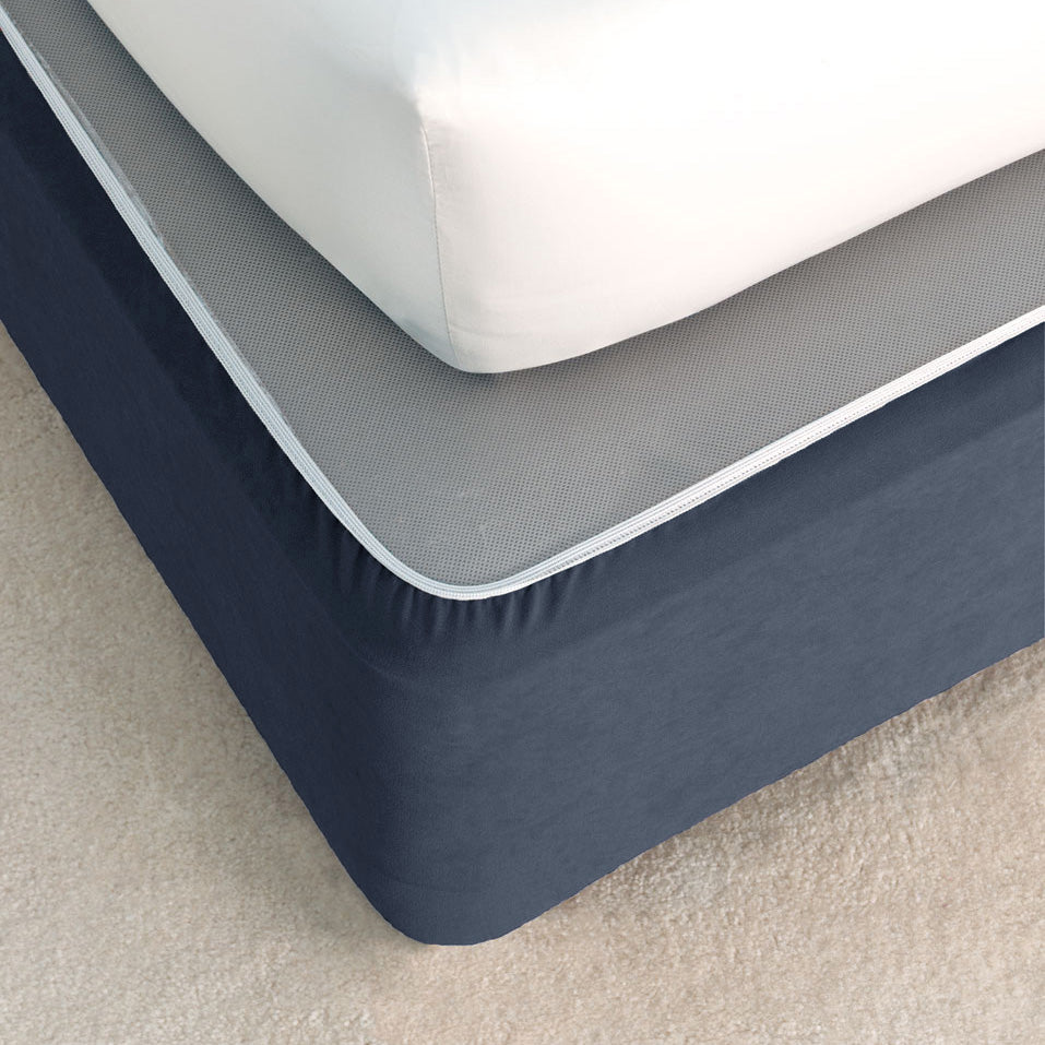 Navy King Single Bed Bedwrap Valance - Ideal for Complementing Bed Linen