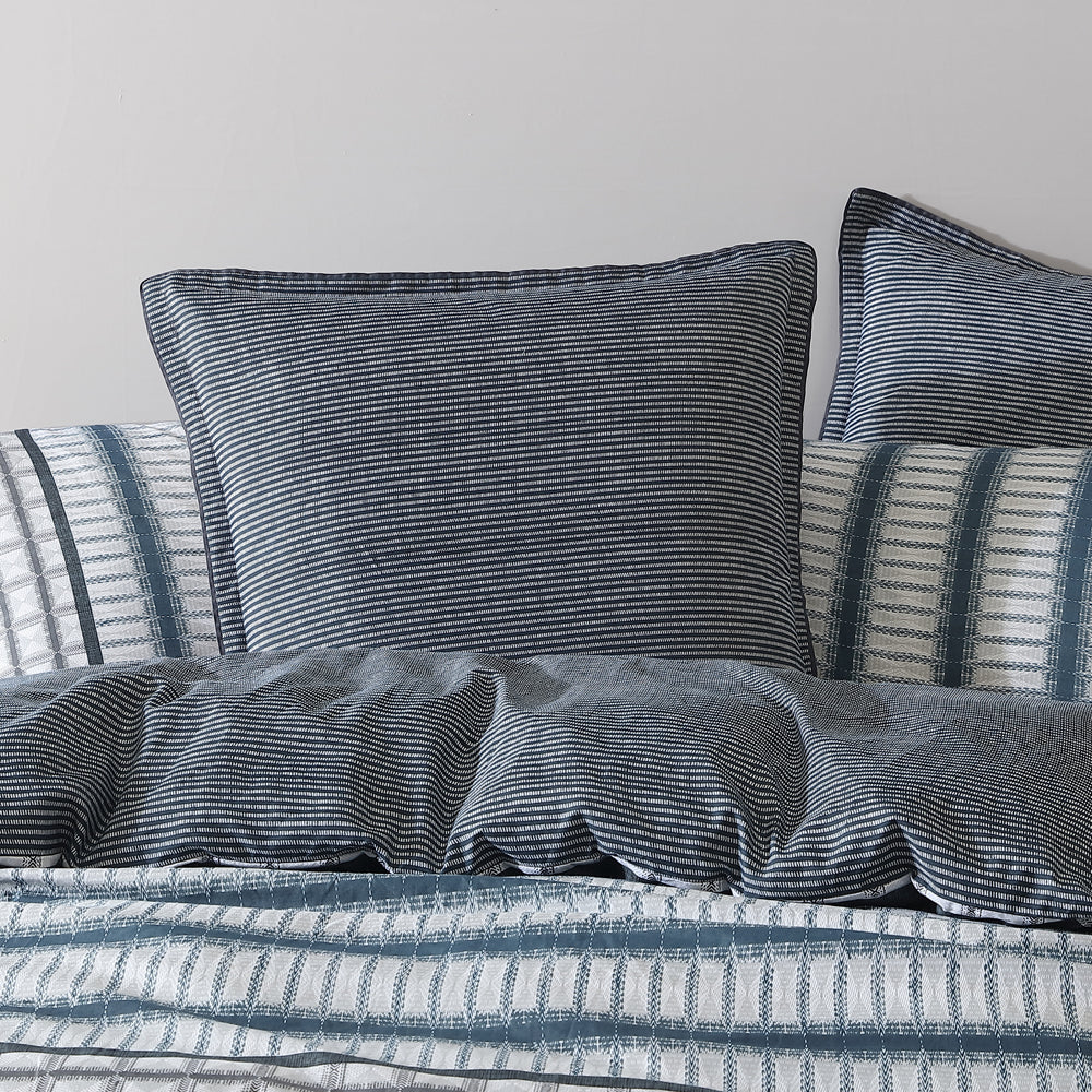 Stylish Mason Indigo European-Sized Pillowcase for Masculine Summer Decor