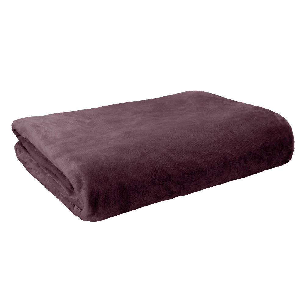 Aubergine Lucia Super-Soft Plush Blanket for Queen Bed
