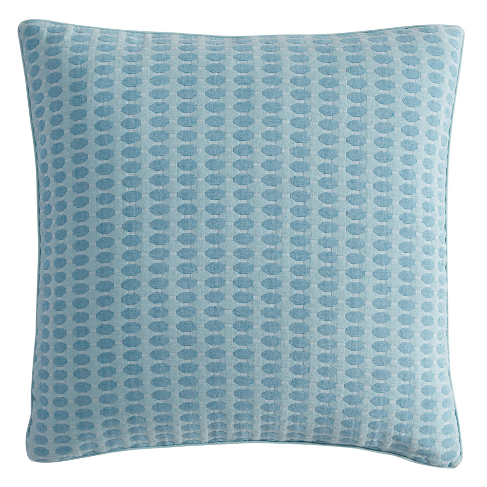 Frankie Turquoise European-Style Pillowcase with Honeycomb Waffle Texture