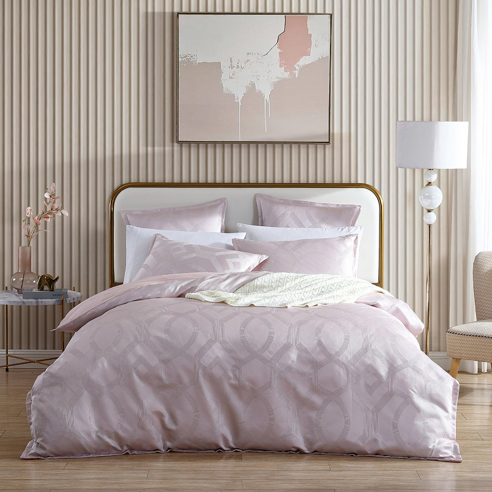 Seville Blush Queen Size Bed Quilt Cover Set for a Luxury Bedroom Decor