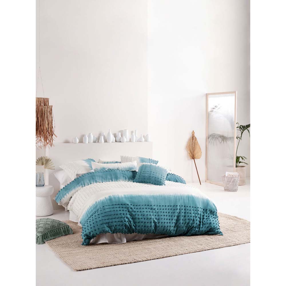King-Size Basque Reef Hand-Dyed Linen House Quilt Cover Set