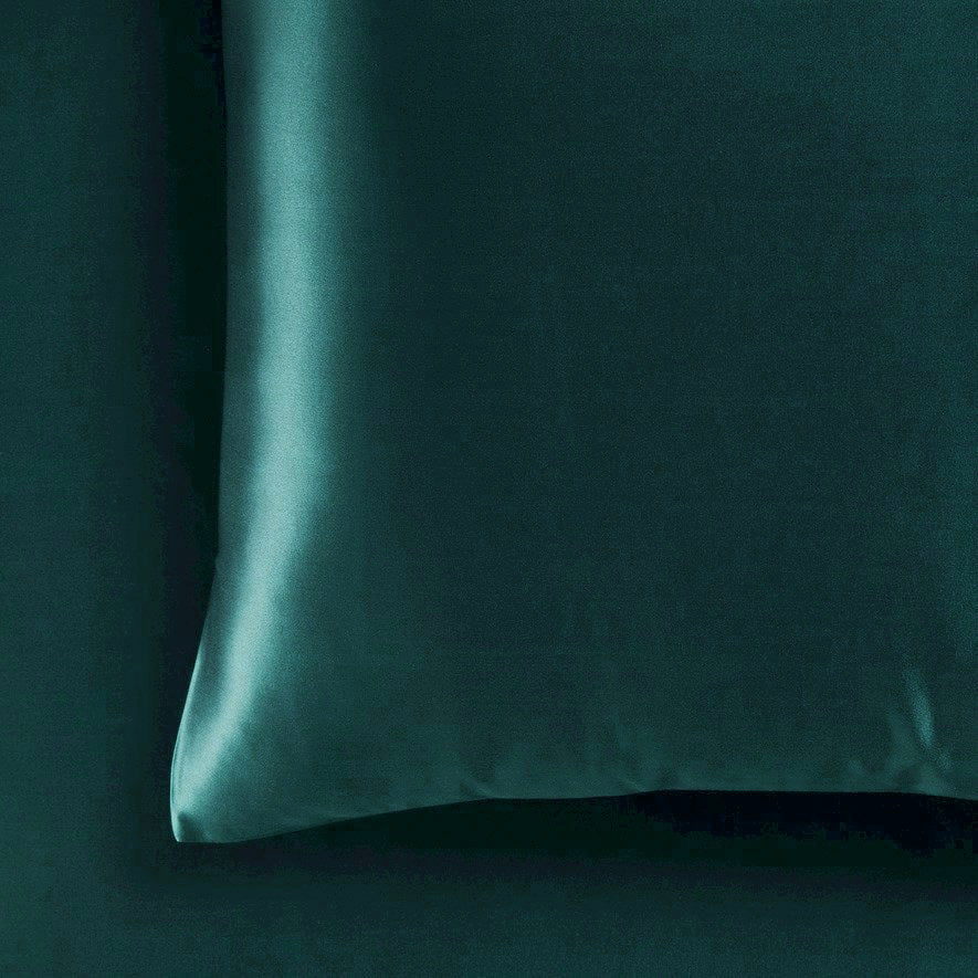 2-Pack Teal Satin Standard-Sized Pillowcases for a Luxurious Bedroom