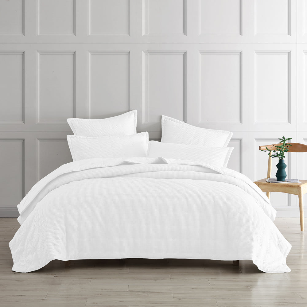 Luxurious Ascot White Bed Coverlet Suitable for Queen and King Size Beds