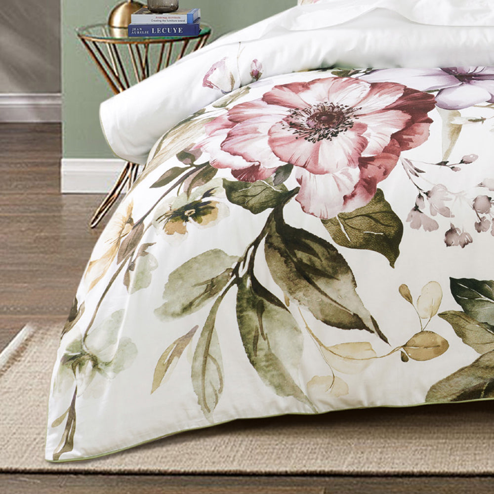 Minette All - Season Queen - Sized White Quilt Cover Set for Bedroom Decor