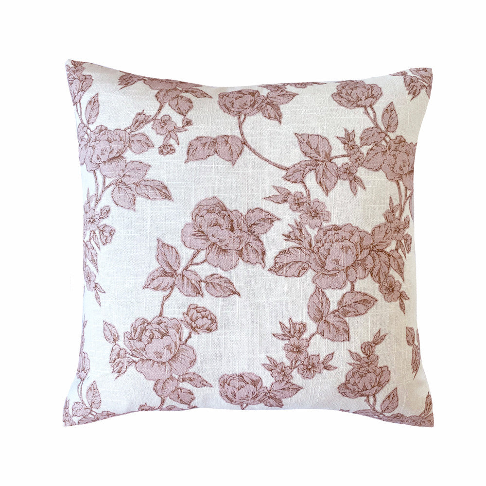 Pink Summer Rose Peony Stylish Square Filled Decorative Cushion
