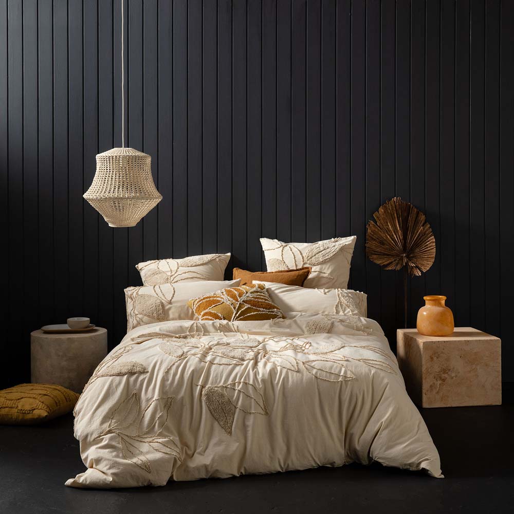 Queen-Size KAS Hedgerow Cream Luxury Quilt Cover Set