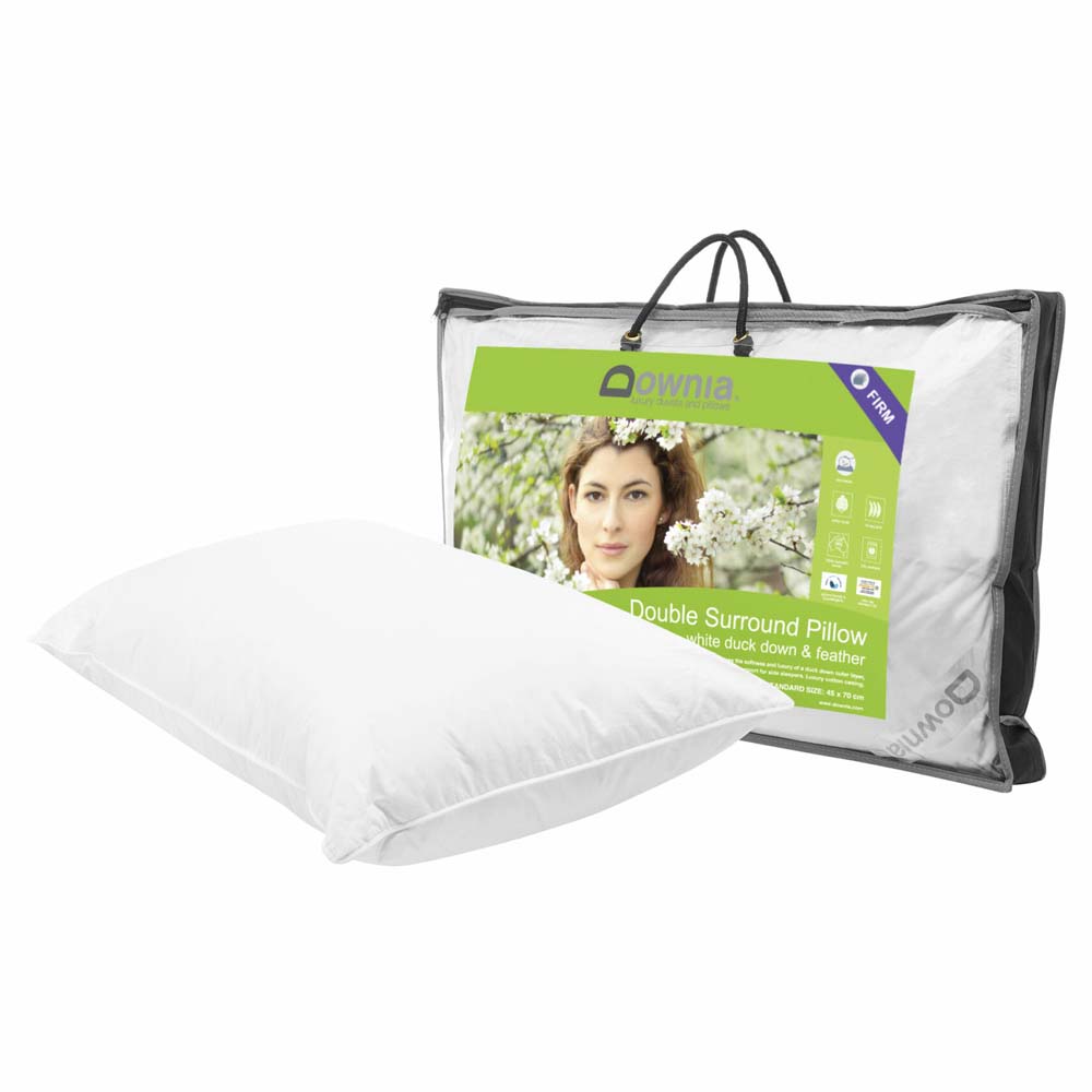 Downia Double Surround Collection Luxury Firm Down and Feather Pillow for Side Sleepers