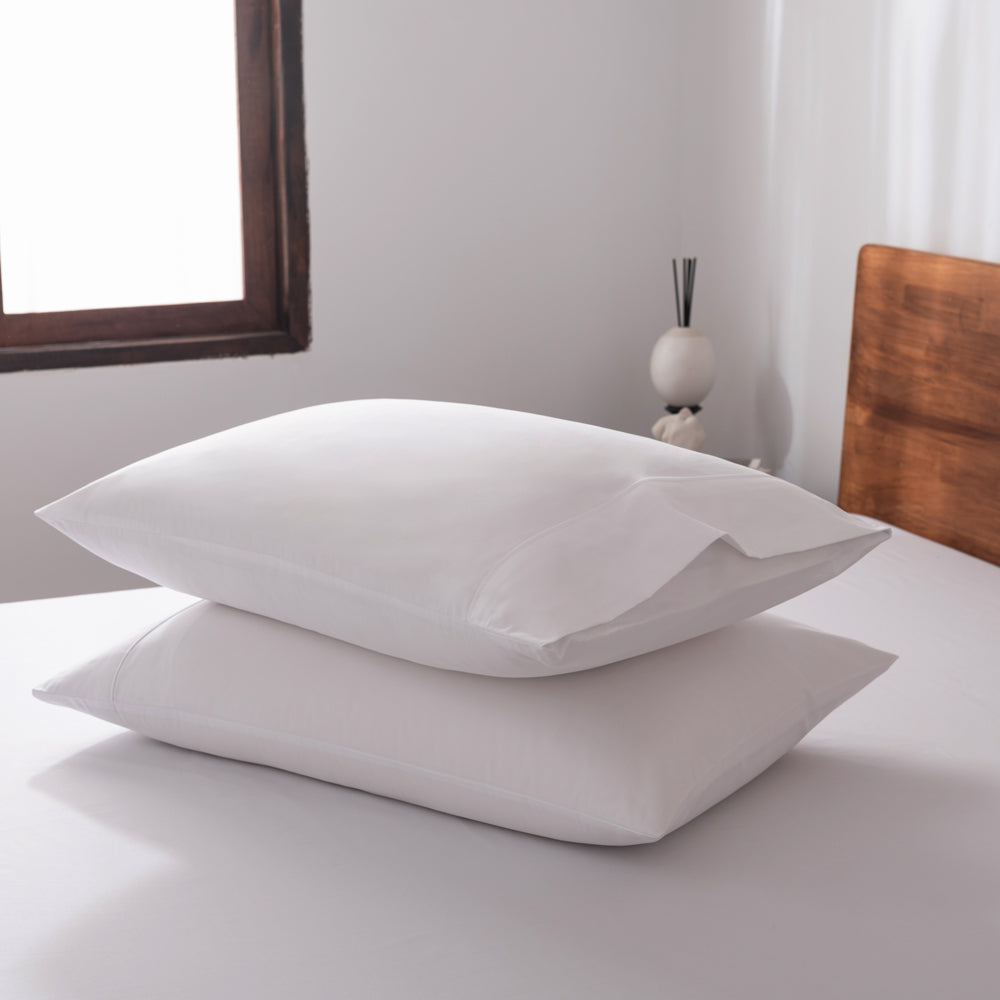 2-Pack 400TC White Casey Cotton King-Size Pillowcases