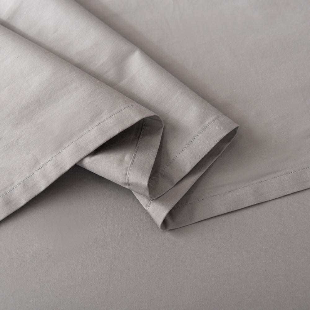 400TC Pewter Casey Cotton Sheet Set for Split Queen Bed 50cm