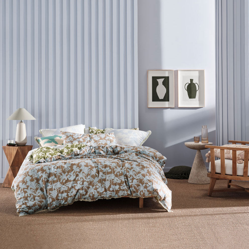 Linen House Double Bed Reversible Tourelles Leaf Quilt Cover Set