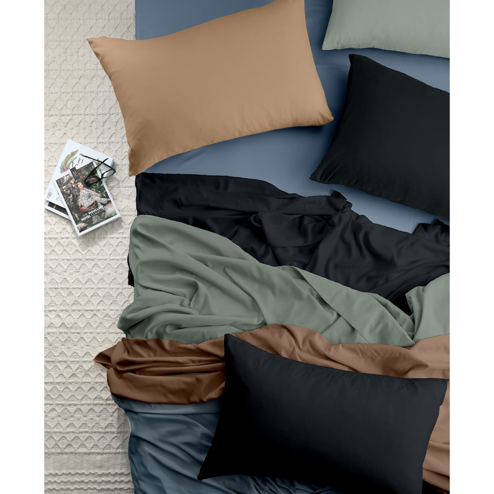 King Single Bed Vintage Washed Microfiber Denim Bed Sheet Set - Ideal for Everyday Use