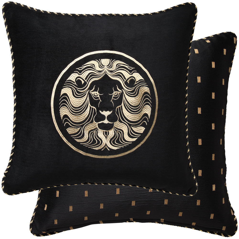 European Luxury Massimo Black and Gold Lion - Design Pillowcase