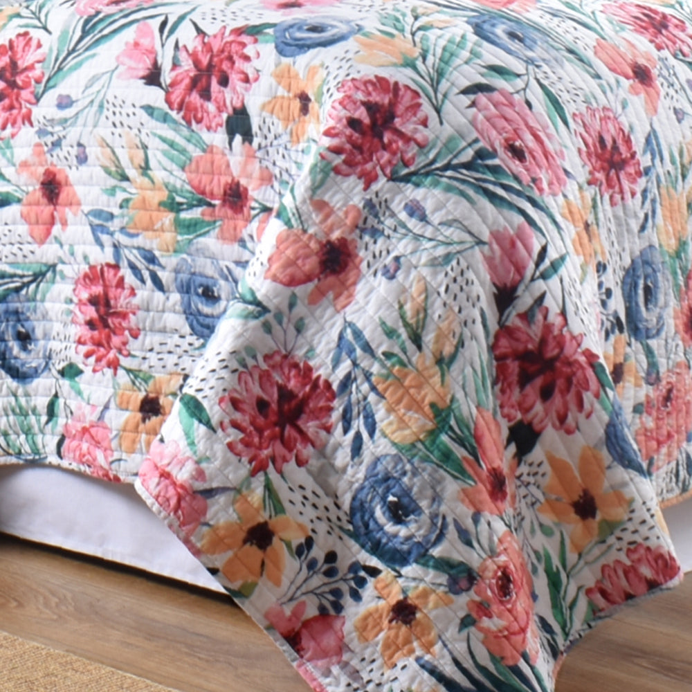 Super King Size Blossom Design Bed Coverlet Set